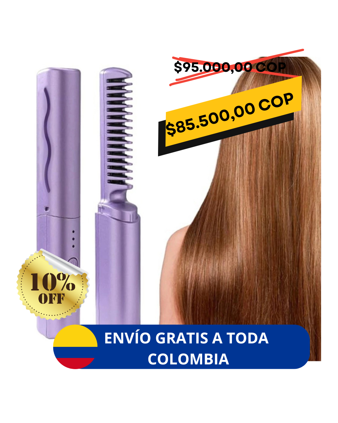CEPILLO ALISADOR Y PEINE ELÉCTRICO